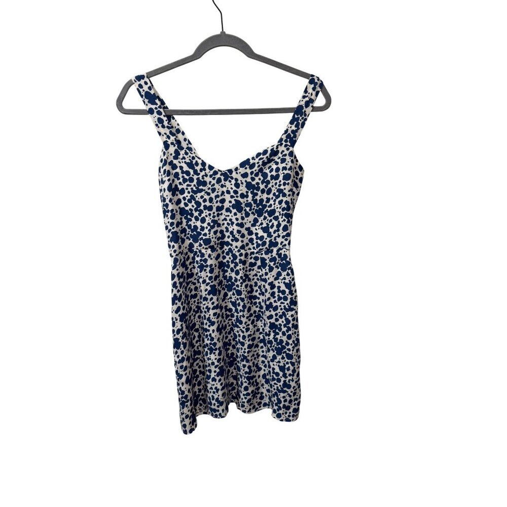 Reformation Humphrey Blue & White Spotted Sleeveless Mini Dress Size 2 V-Necklin